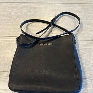 Michael Kors Black Leather Crossbody Purse